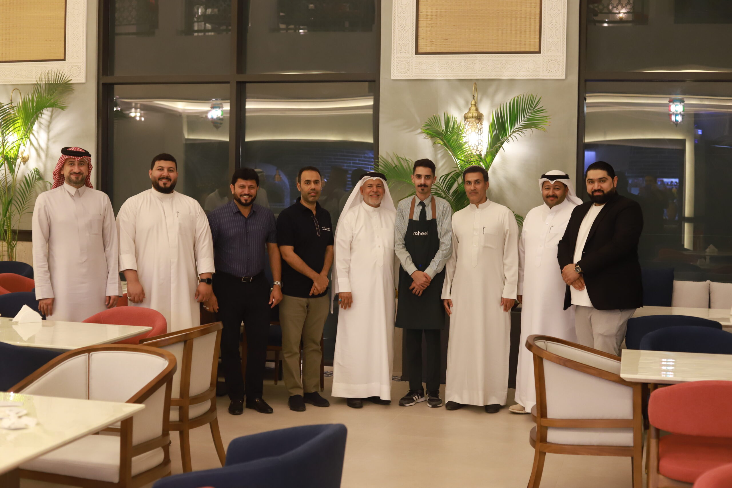 Group Photo of ALSALAM Management with the Owner of Raheel Restaurant & Café